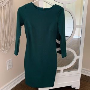 Forest green ribbed dress